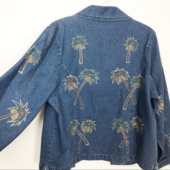 RARE | 🌴Vintage Palm Tree Denim Jacket - oversized - Picture 3 of 7